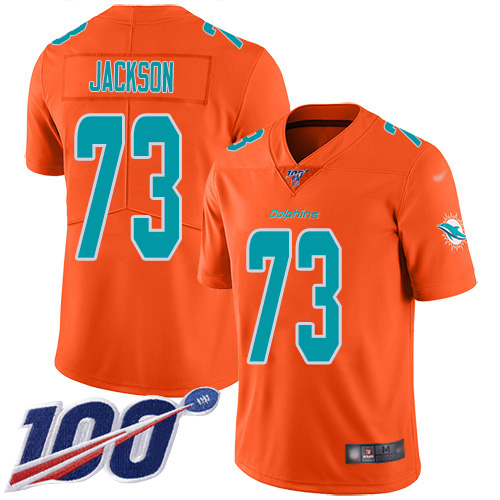 Nike Miami Dolphins #73 Austin Jackson Orange Youth Stitched NFL Limited Inverted Legend 100th Season Jersey->youth nfl jersey->Youth Jersey